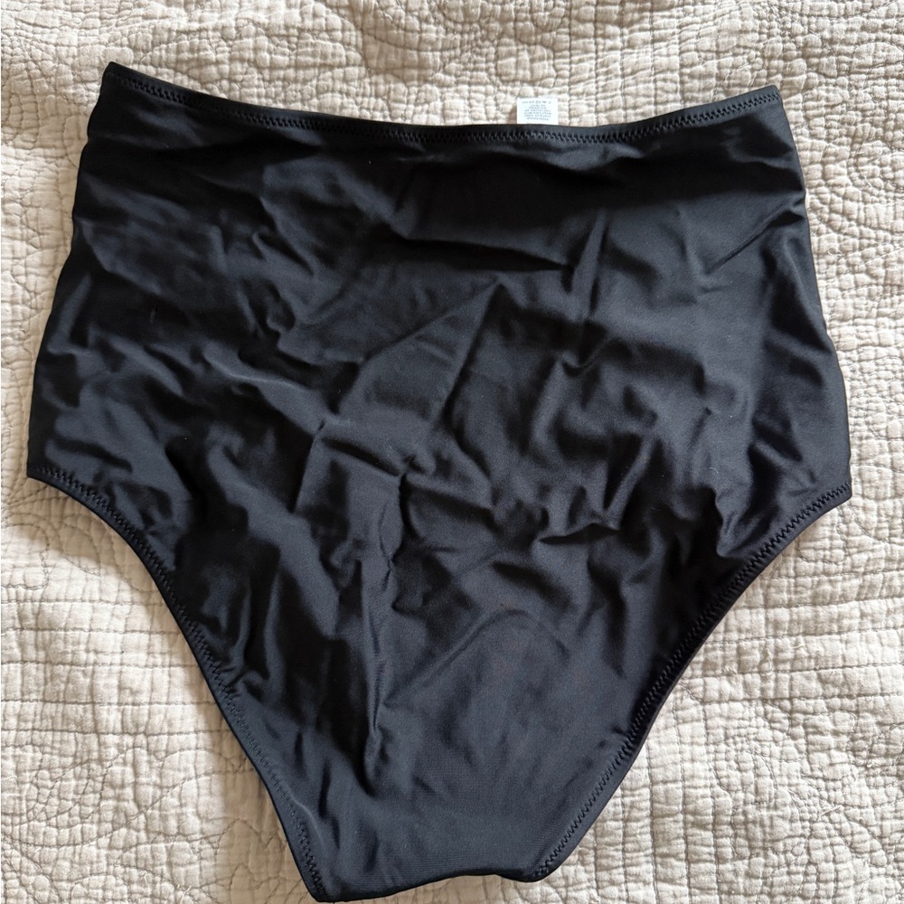 Black high waisted aerie bikini bottoms - Picture 2 of 3